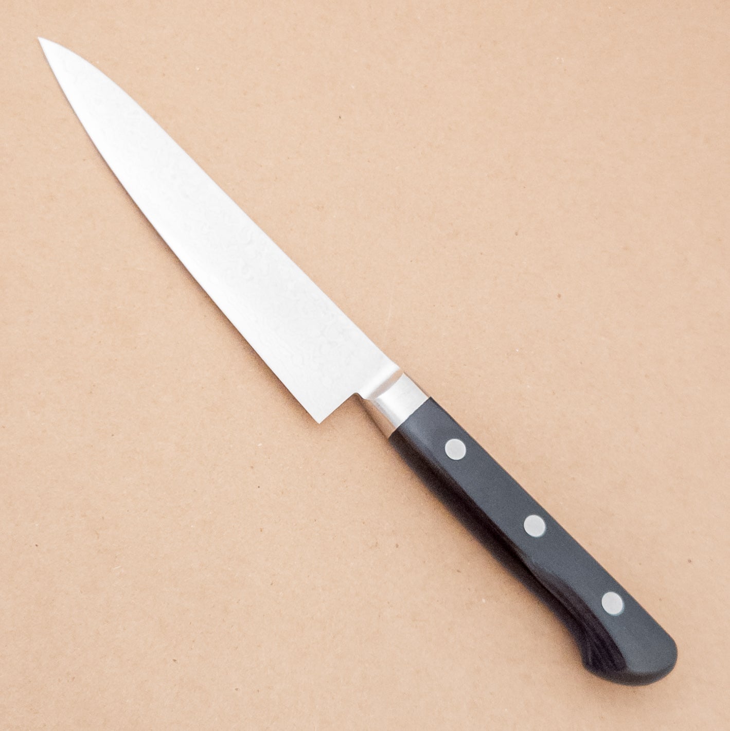 135mm Tsunehisa AUS10 Damascus Petty Utility left side - District Cutlery