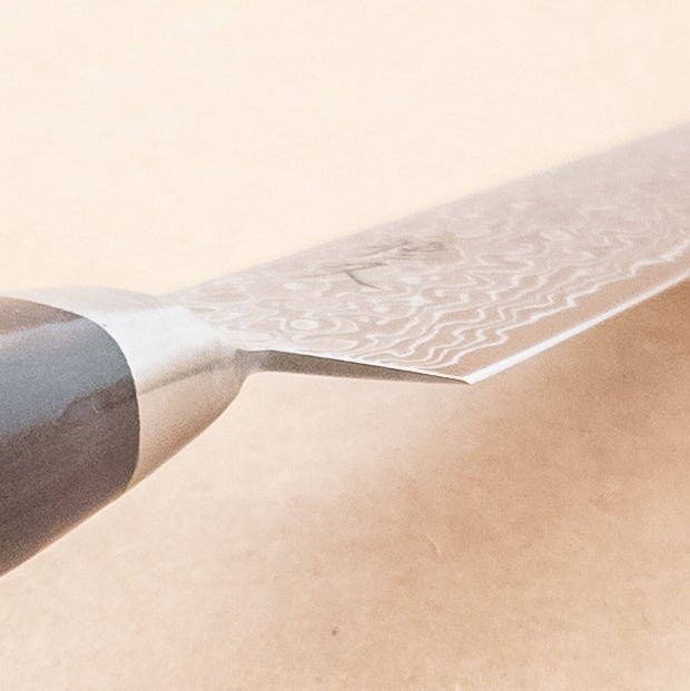 135mm Tsunehisa AUS10 Damascus Petty Utility choil - District Cutlery