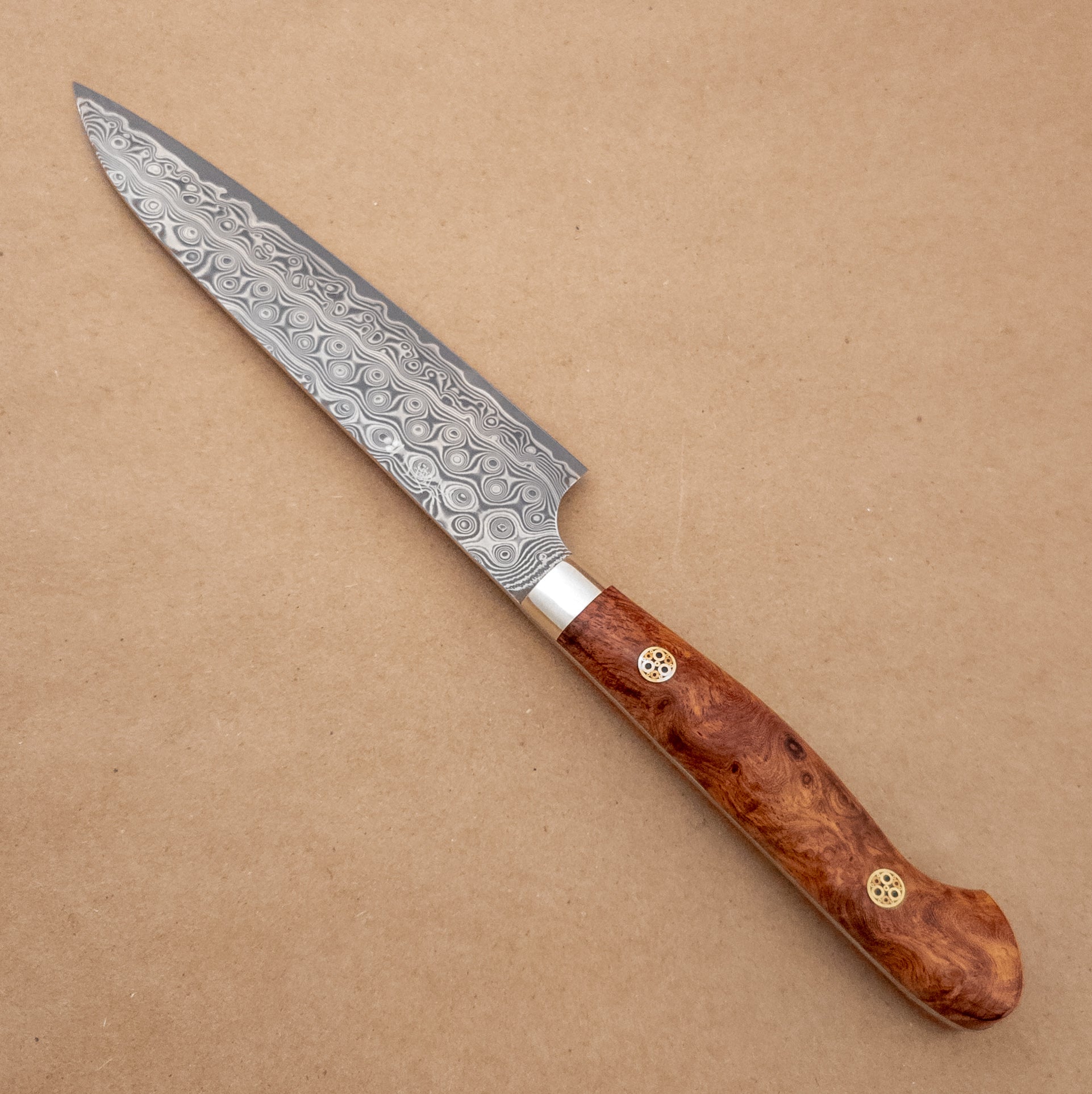 150mm Nigara SG2 Anmon Damascus Petty Utility Yo Handle right side - District Cutlery