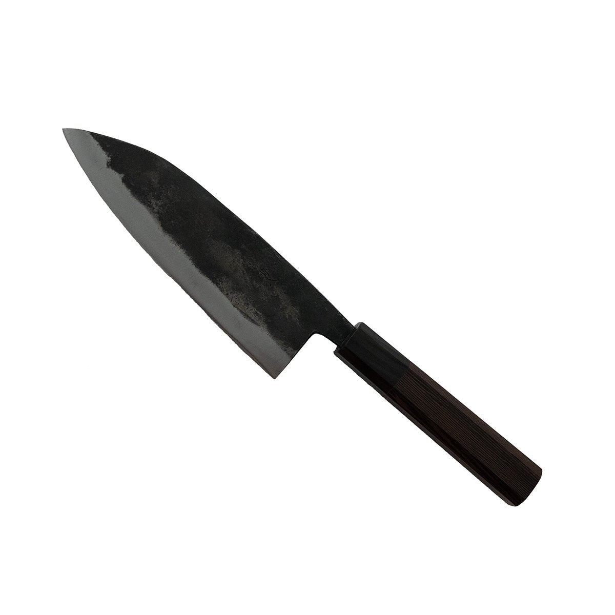 165mm Hatsukokoro Kurogane AS Wa Santoku left side- District Cutlery