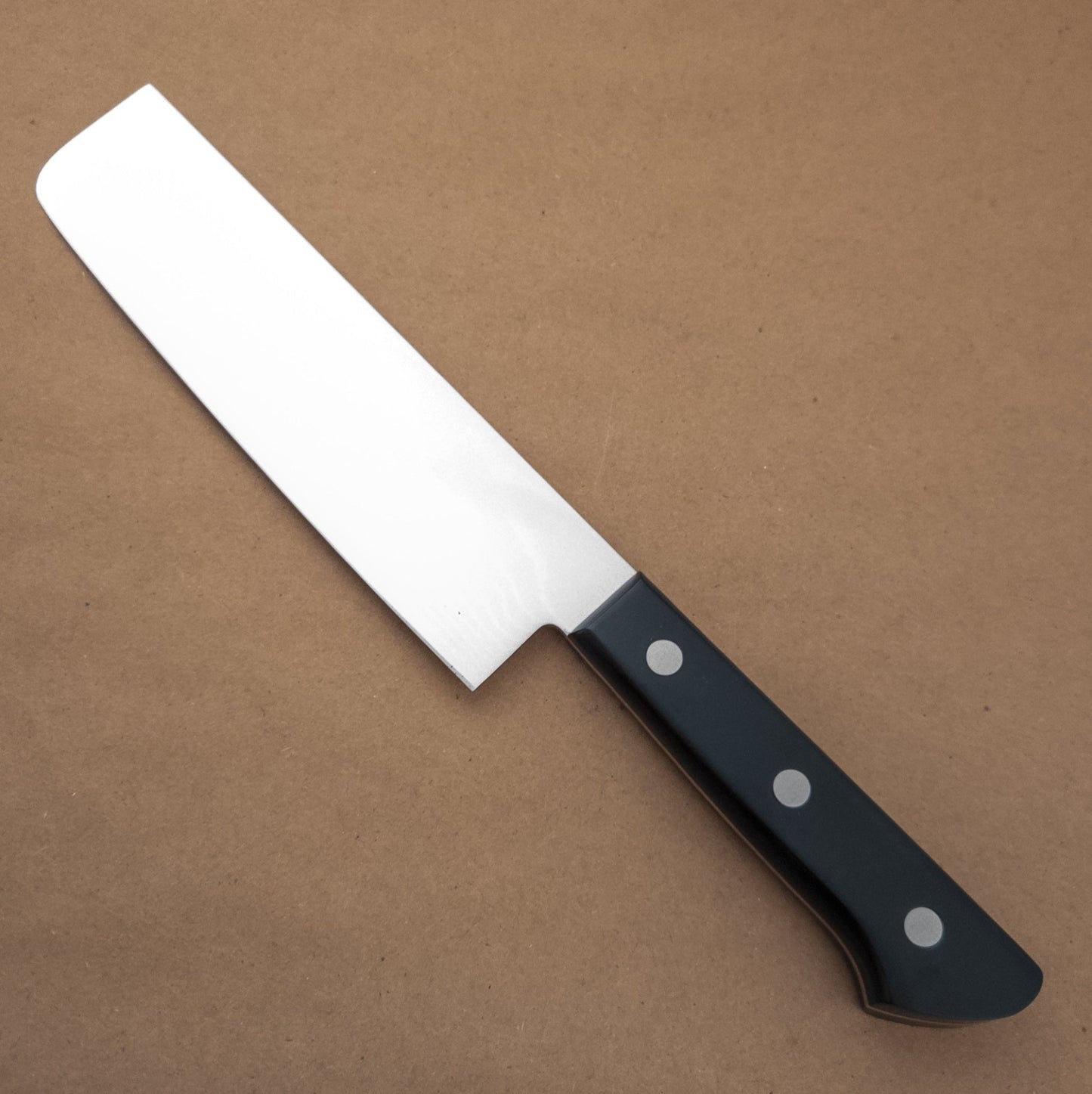 165mm Tojiro Basic Damascus VG10 Nakiri Yo Handle left side - District Cutlery