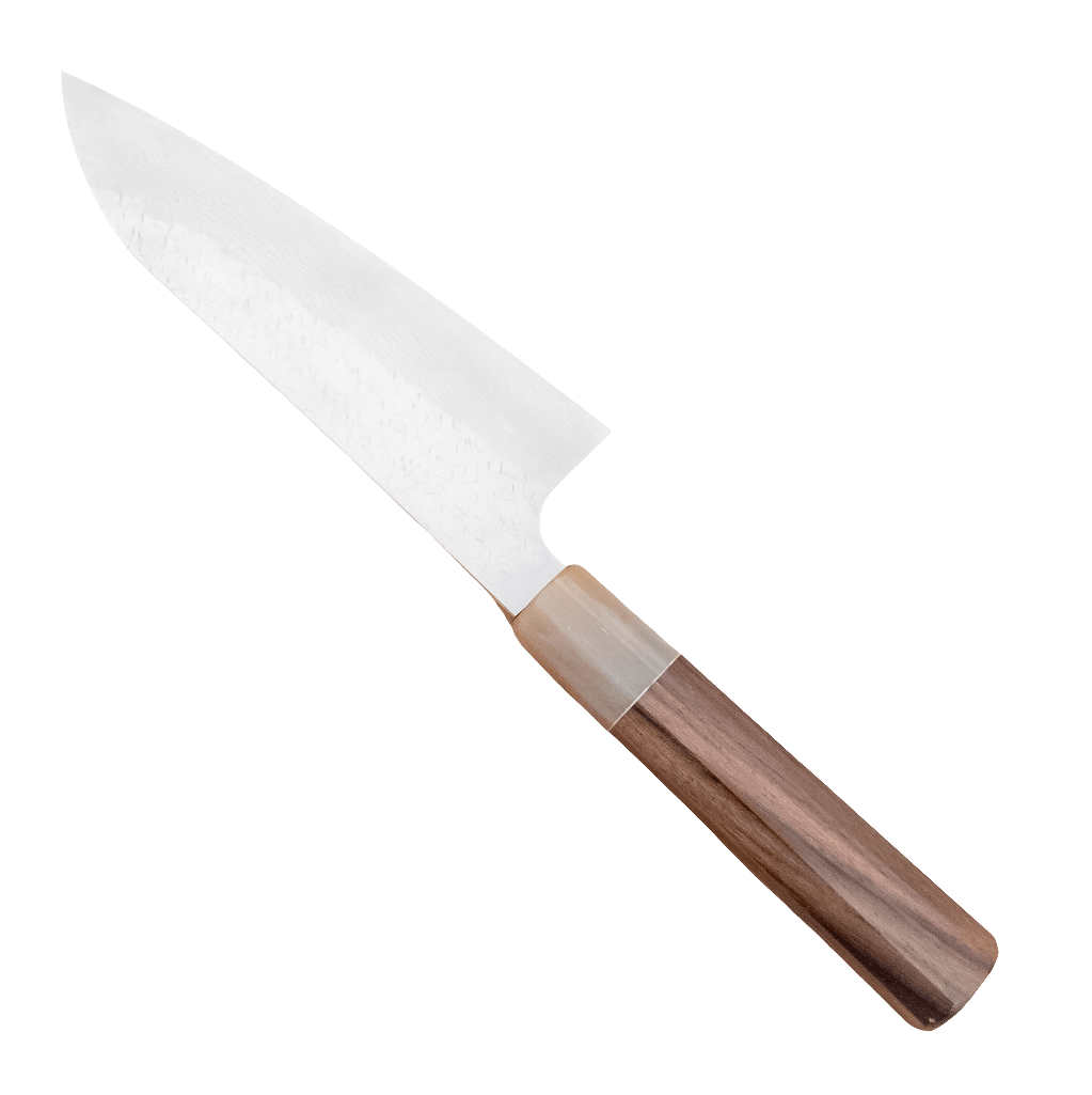 170mm Nigara STRIX Damascus Wa Santoku - District Cutlery