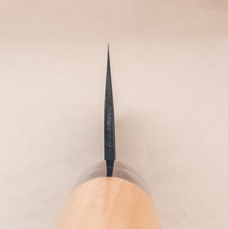 180mm Hinokuni Shirogami Wa Gyuto choil - District Cutlery