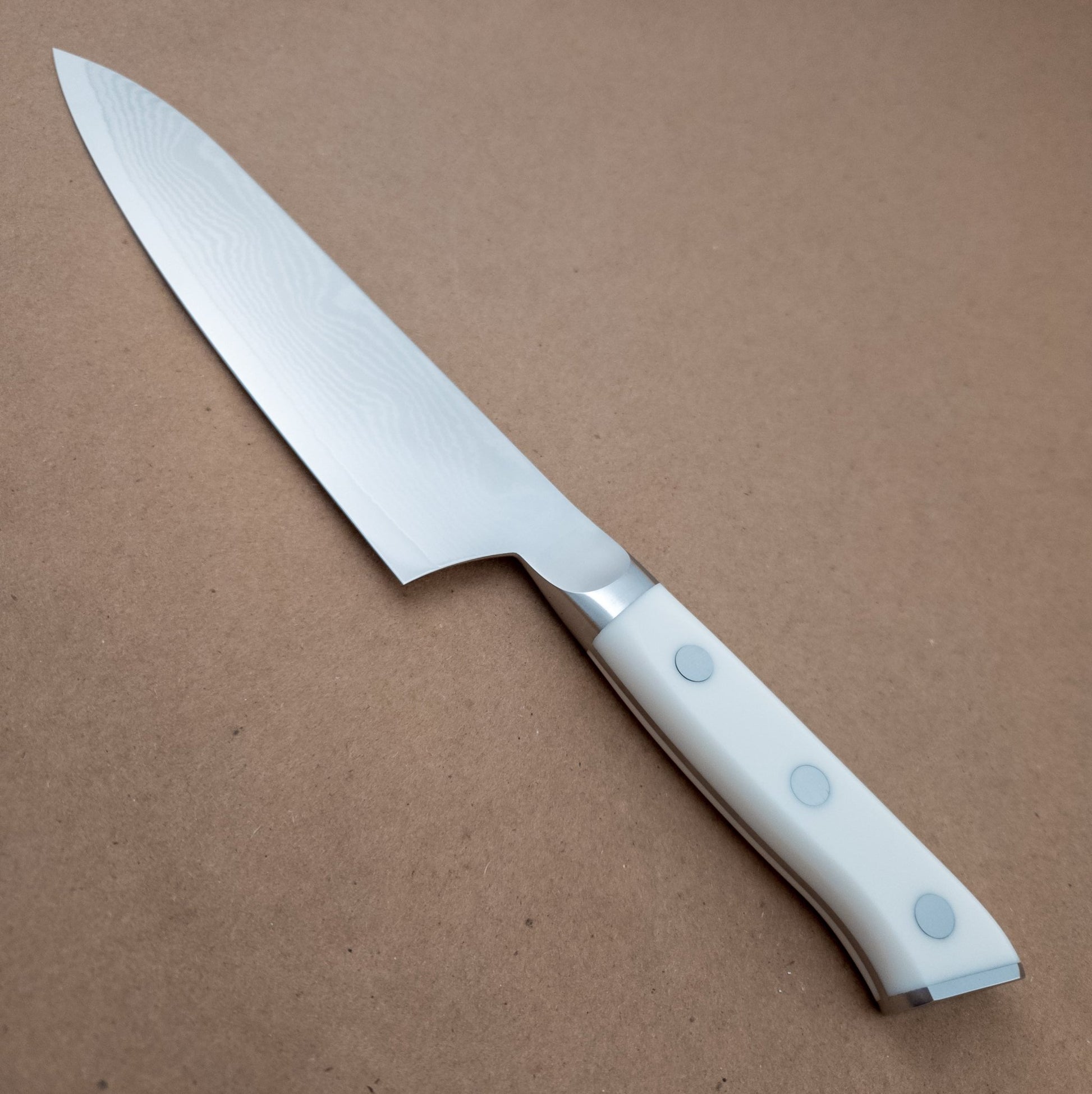 180mm MCUSTA ZANMAI Classic VG10 Damascus Gyuto Yo Handle - left side- District Cutlery