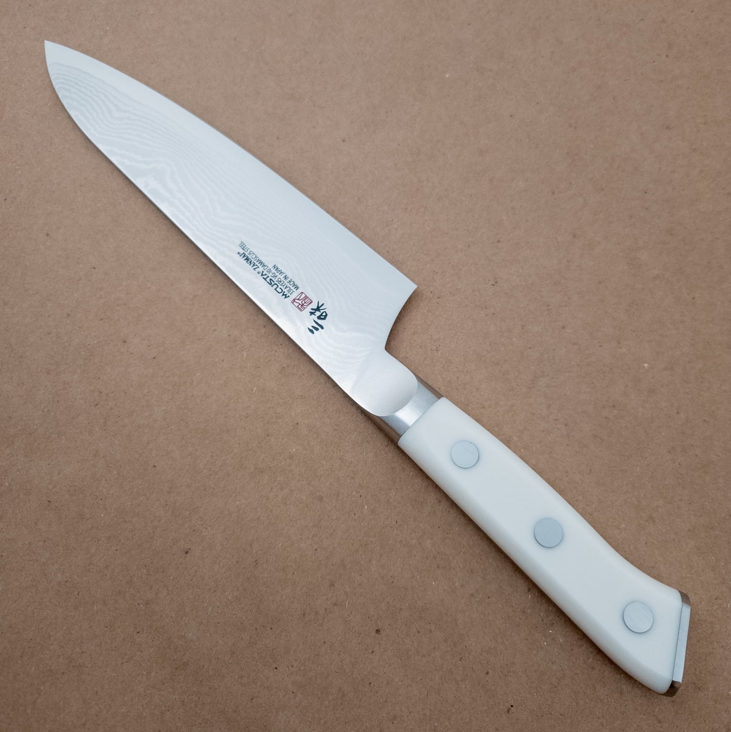 180mm MCUSTA ZANMAI Classic VG10 Damascus Gyuto Yo Handle right side - District Cutlery