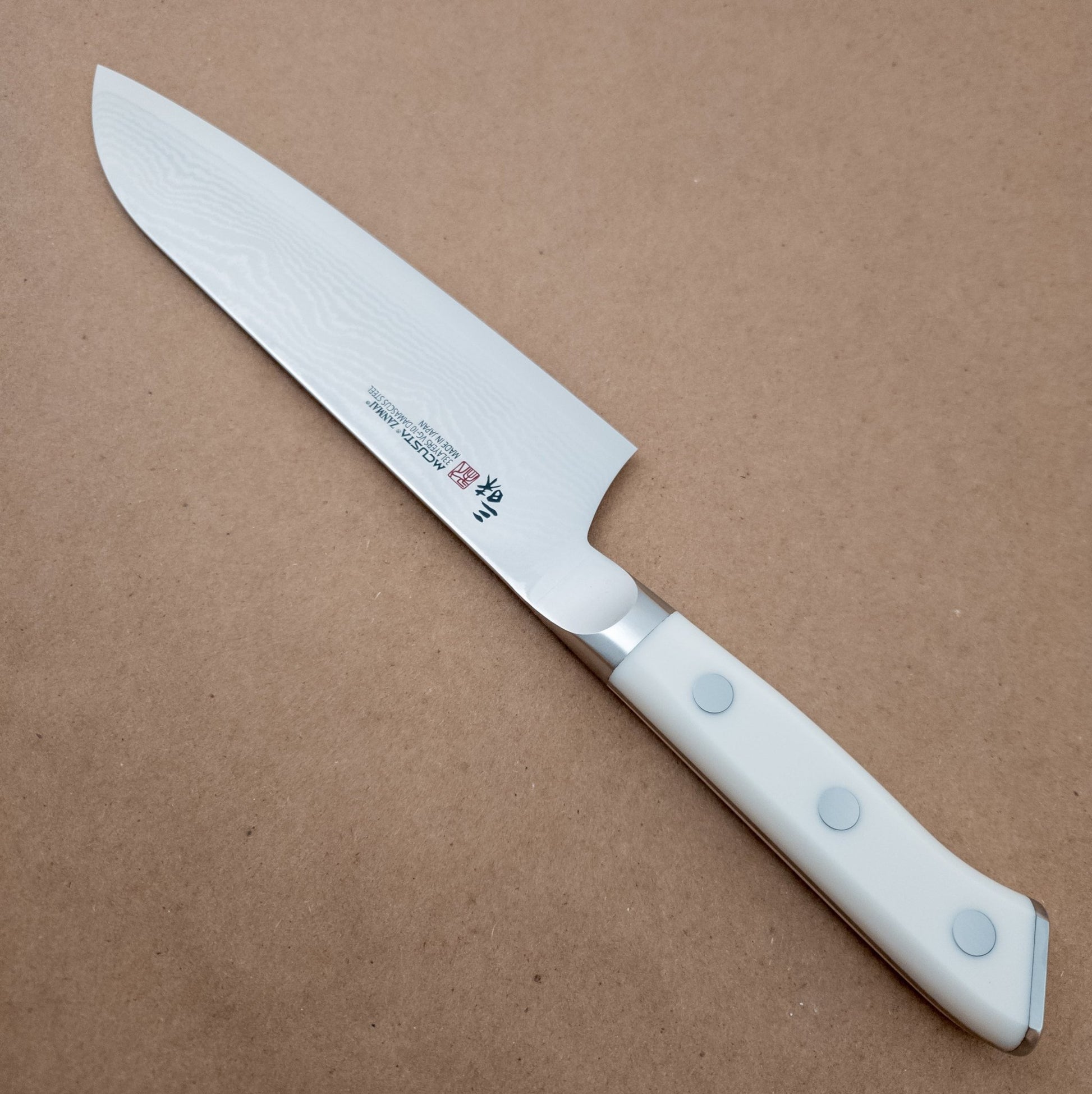 180mm MCUSTA ZANMAI Classic VG10 Damascus Santoku Yo Handle right side - District Cutlery