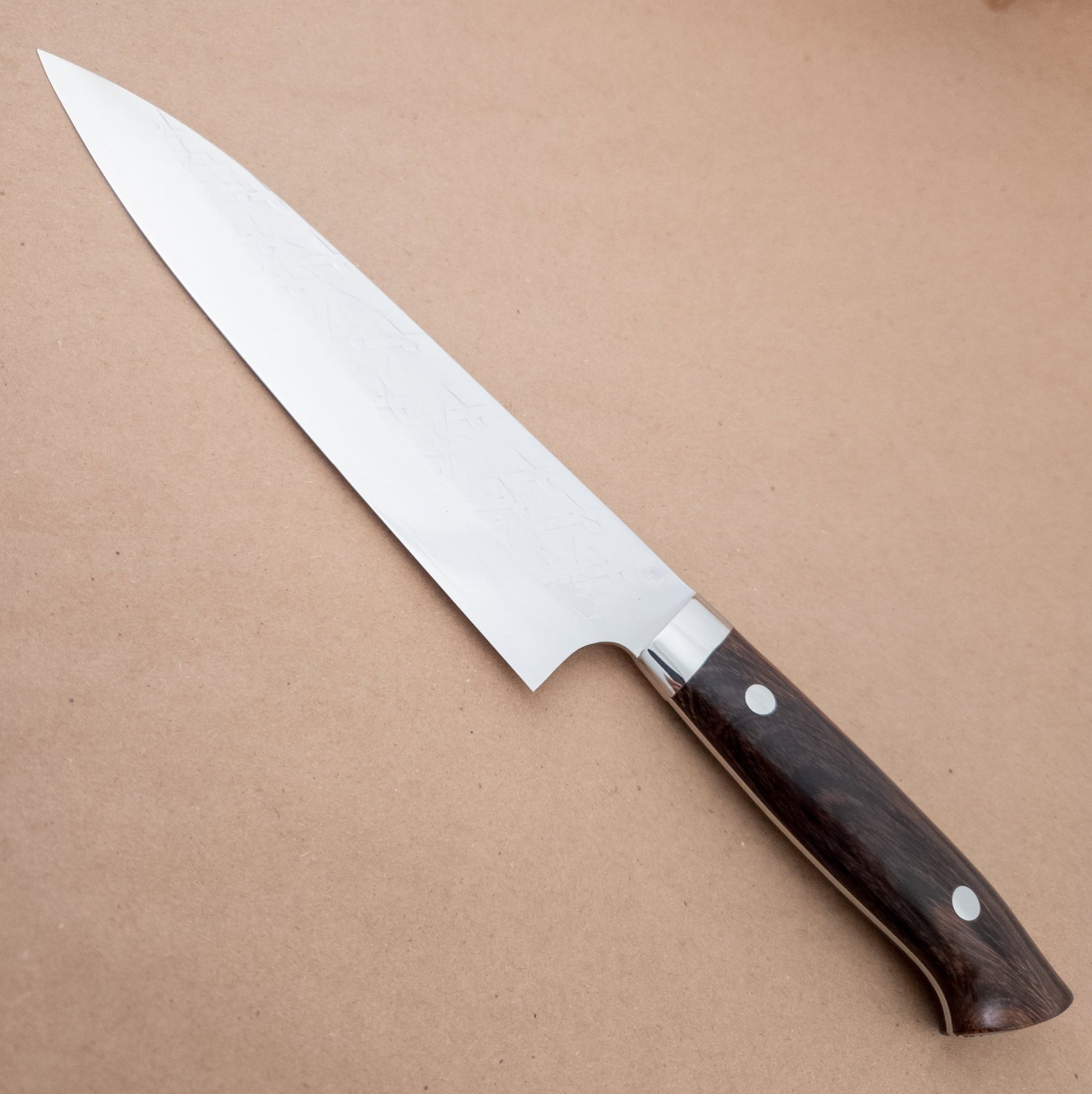 210mm Saji SRS13 Ironwood Gyuto Yo Handle left side - District Cutlery
