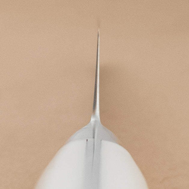 230mm MCUSTA ZANMAI Classic VG10 Damascus Bread Slicer Yo Handle choil - District Cutlery