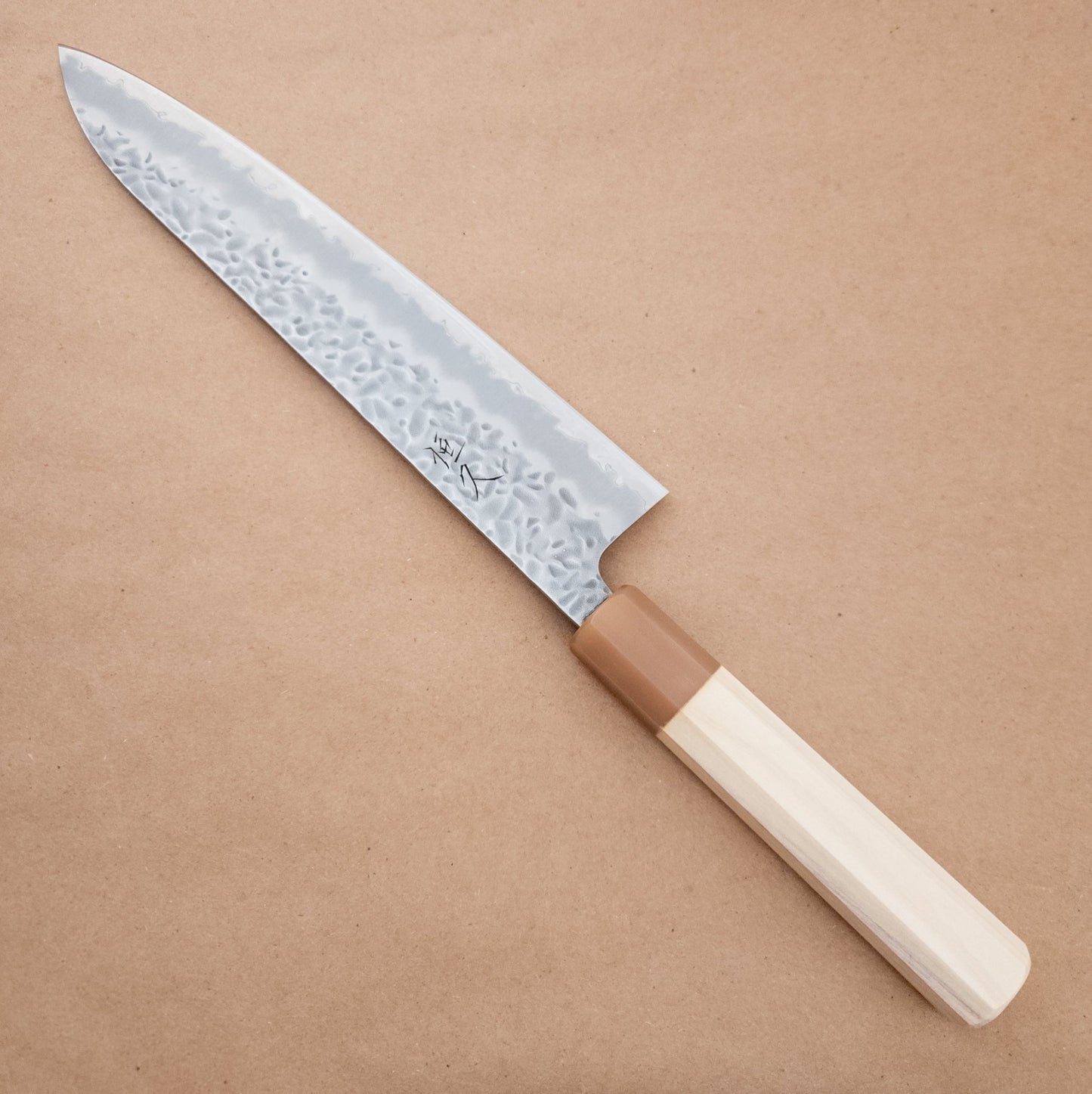 240mm Tsunehisa Shirogami Hammered Wa Gyuto right side- District Cutlery