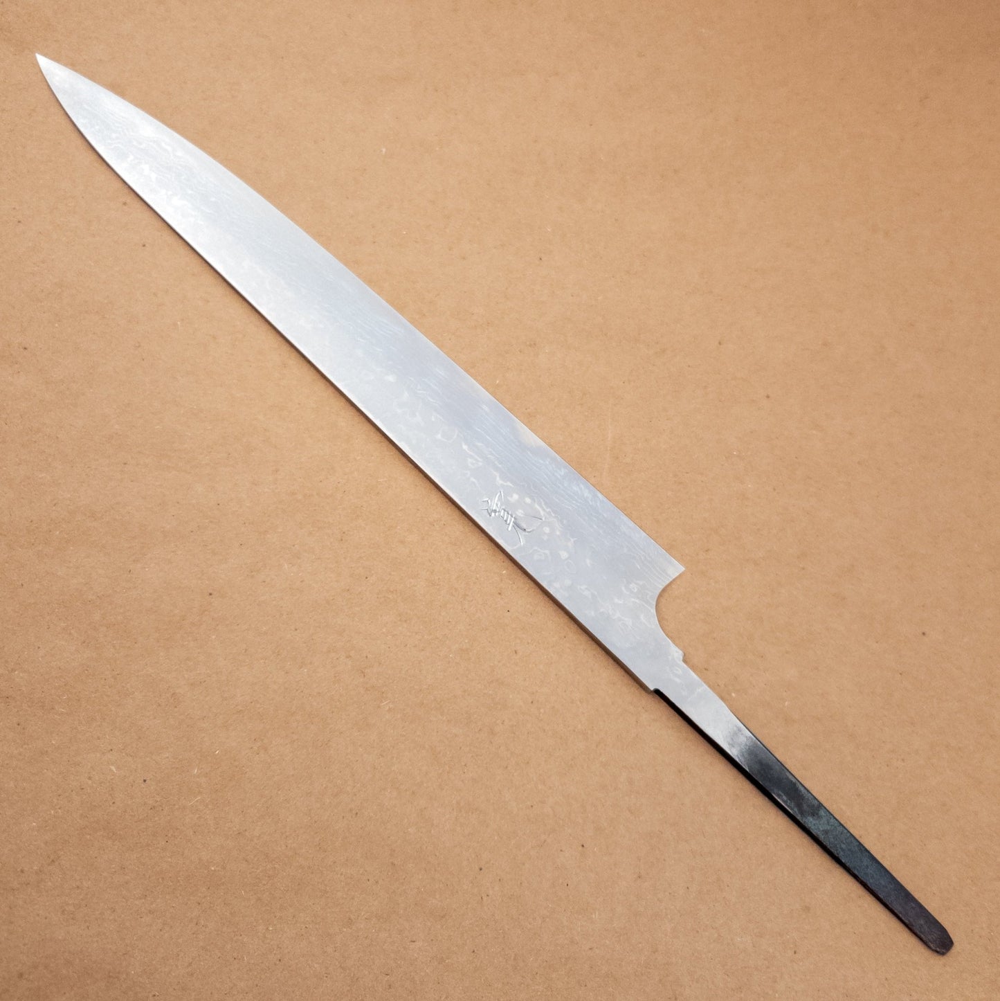 270mm Yoshihiro Yauji AO2 Damascus Wa Yanagiba Blade right side - District Cutlery
