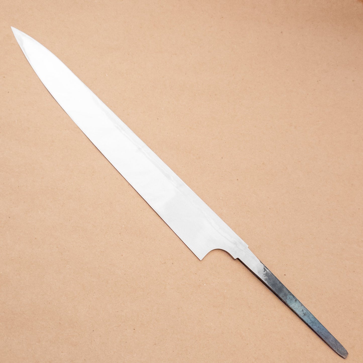 270mm Yoshihiro Yauji AO2 Damascus Wa Yanagiba Blade left side - District Cutlery