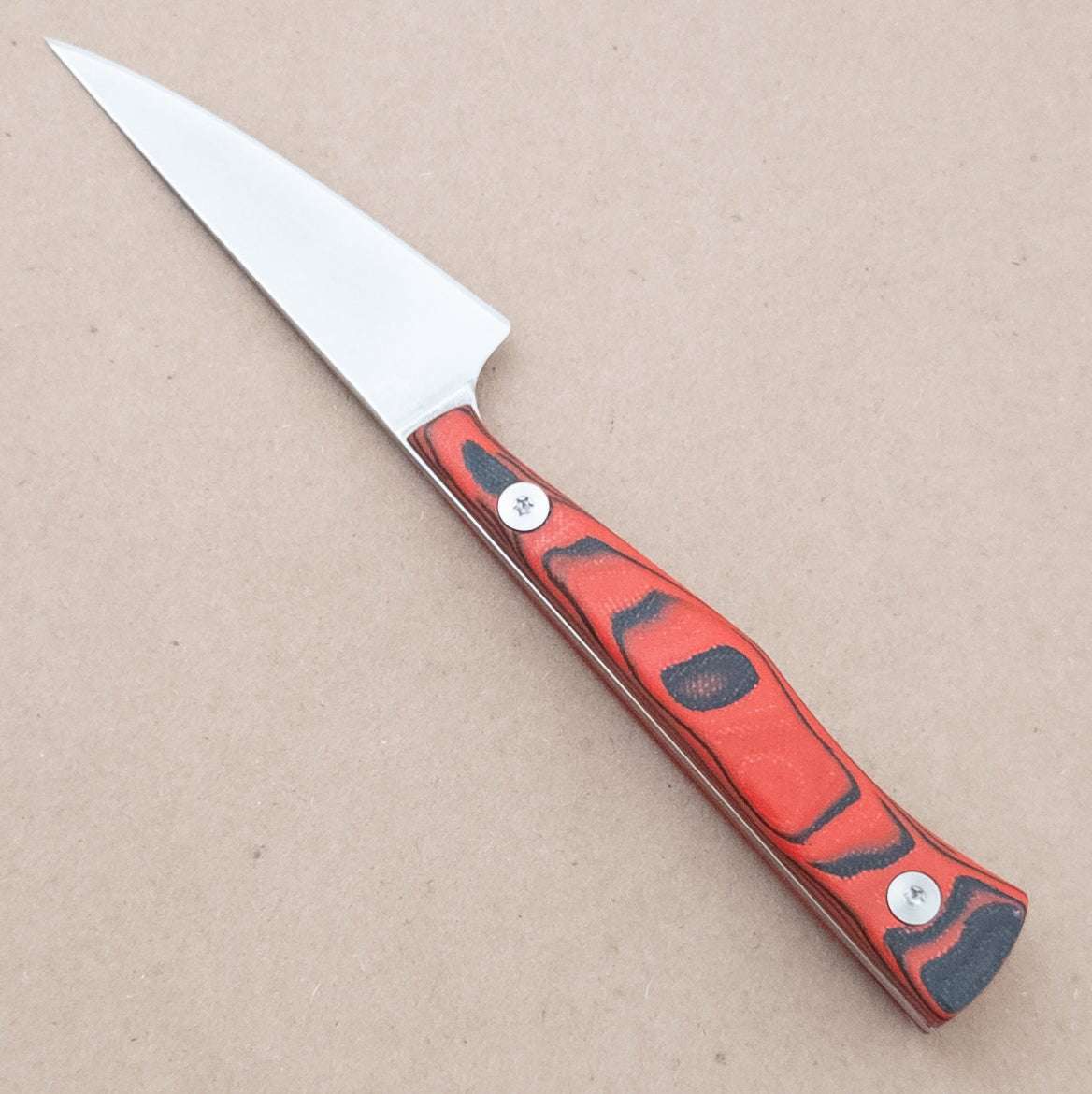 3" Town Cutler Culinary 2.0 Petty Paring - Red and Black Burl G - 10 Handle right side - District Cutlery