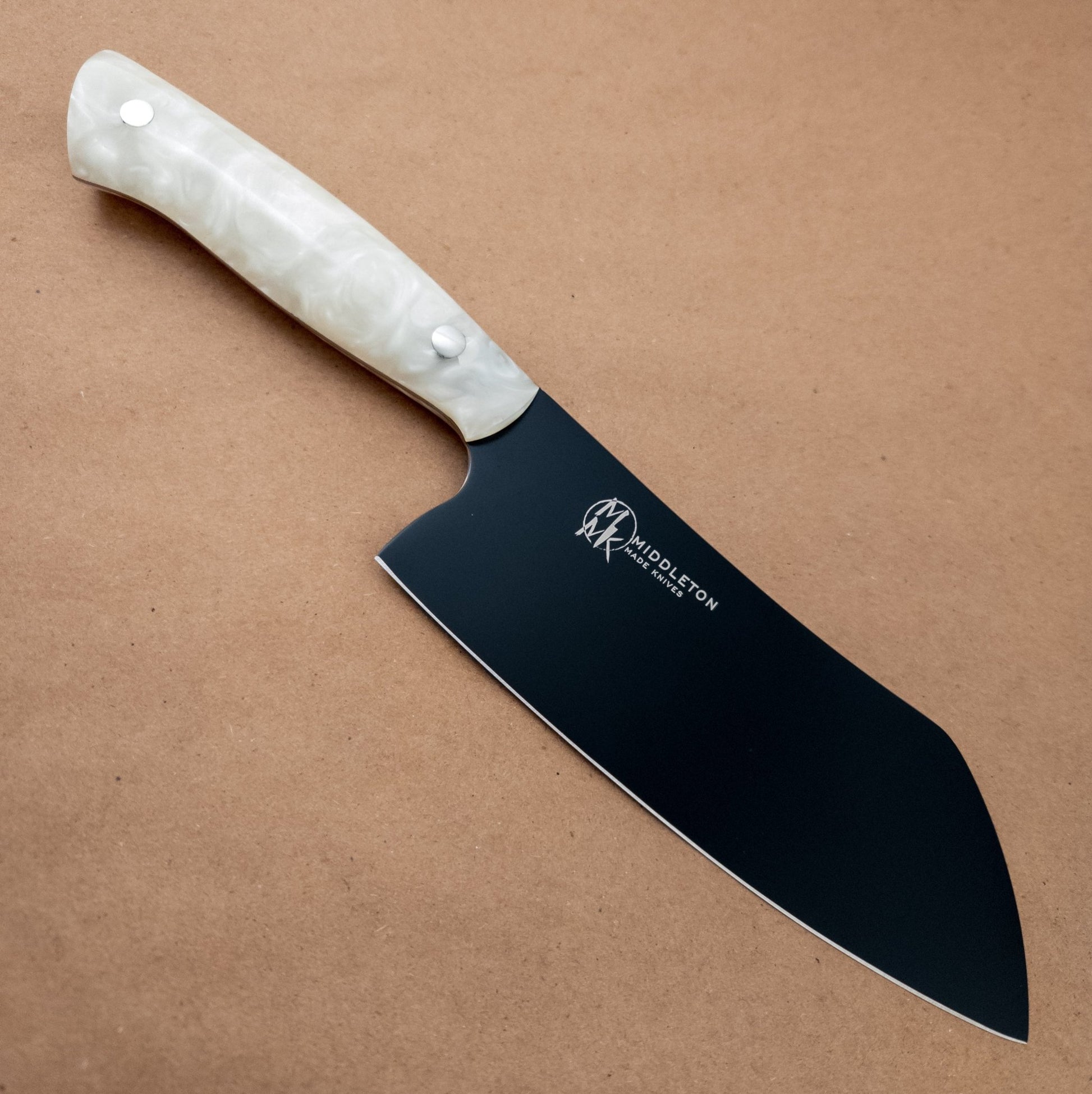 6" Middleton Made Knives Echo Santoku White right side - District Cutlery