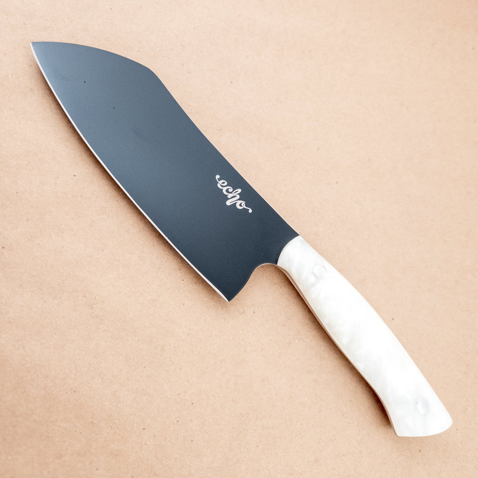 6" Middleton Made Knives Echo Santoku White left side - District Cutlery