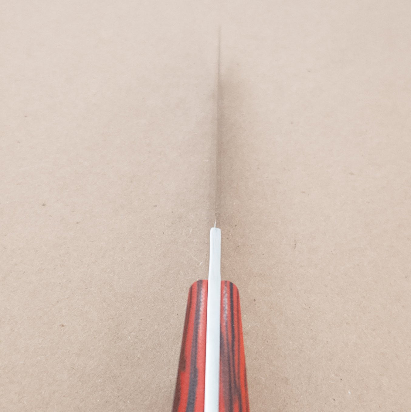 6" Town Cutler Culinary 2.0 Hankotsu - Red and Black Burl G - 10 Handle bottom - District Cutlery