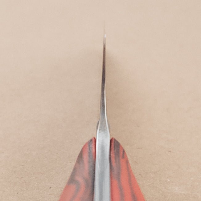 6" Town Cutler Culinary 2.0 Petty Utility - Red and Black Burl G - 10 Handle choil - District Cutlery
