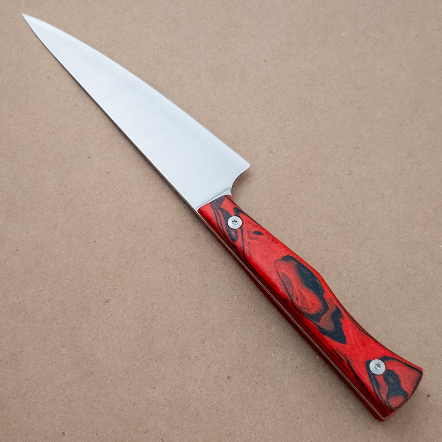 6" Town Cutler Culinary 2.0 Petty Utility - Red and Black Burl G - 10 Handle right side - District Cutlery