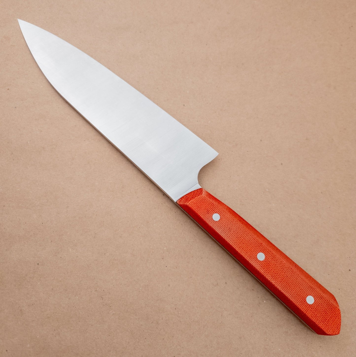 7.25" Acre Forge Macrum Chef - Burnt Orange right side - District Cutlery