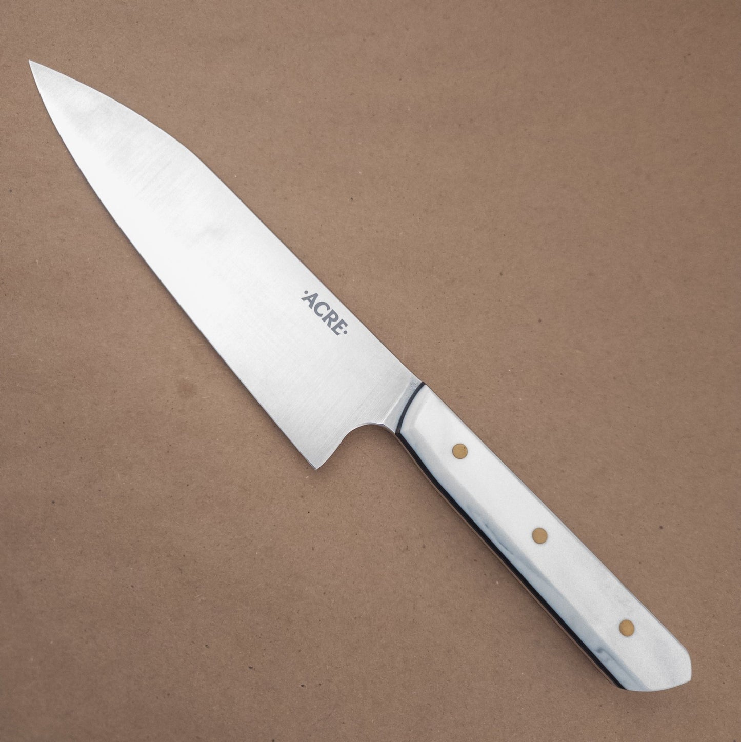 7.25" Acre Forge Macrum RWL45 Chef Corian Yo Handle left side - District Cutlery