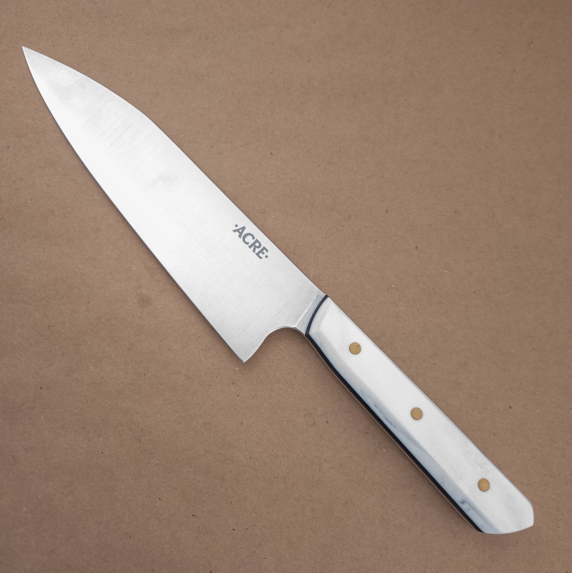 7.25" Acre Forge Macrum RWL45 Chef Corian Yo Handle left side - District Cutlery