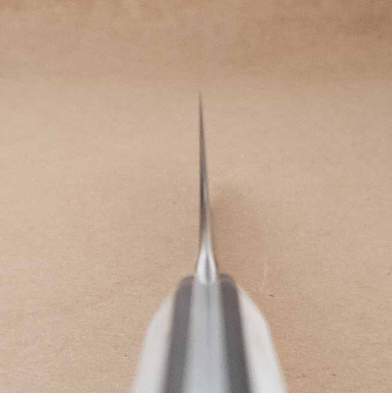 7.25" Acre Forge Macrum RWL45 Chef Corian Yo Handle choil - District Cutlery