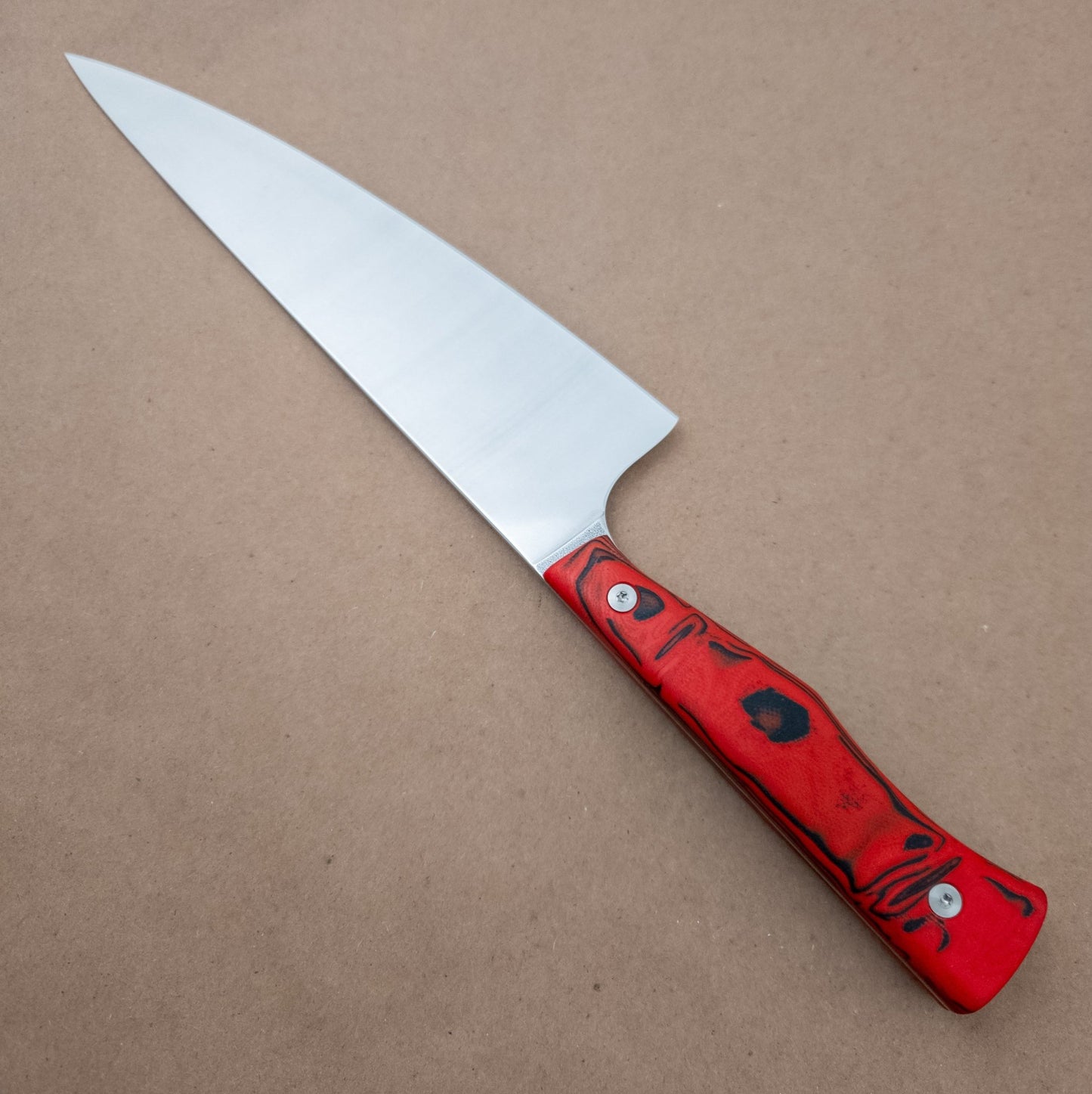 8.5" Town Cutler Culinary 2.0 Chef Red and Black Burl G - 10 Handle right side - District Cutlery