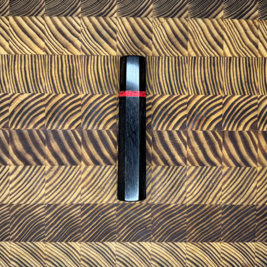 Ebony Wa Handle with Red Marble Spacer