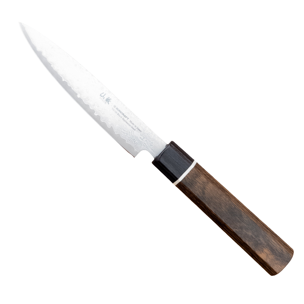120mm SUNCRAFT SENZO Black VG10 Damascus Petty Wa Handle