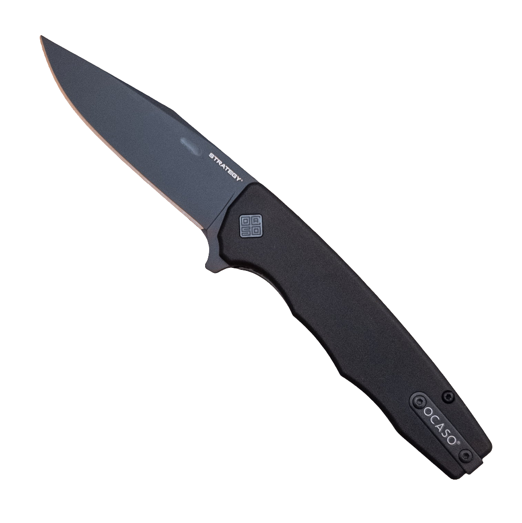 3.5" Ocaso Strategy D2 Black Aluminum Flipper