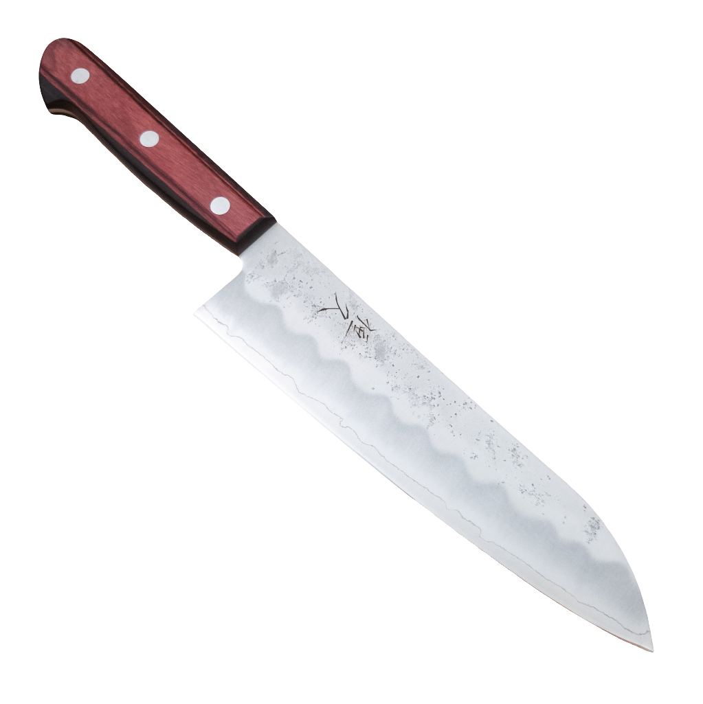 180mm Tsunehisa Ginsan Nishiji Santoku Red or Brown