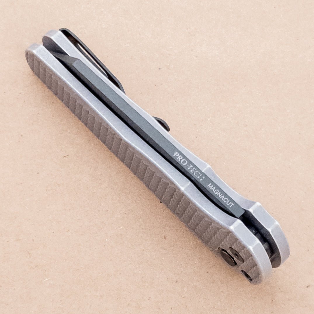 PRO - TECH Malibu Magnacut Grey Dragon Scale Reverse Tanto 5436BW spine - District Cutlery