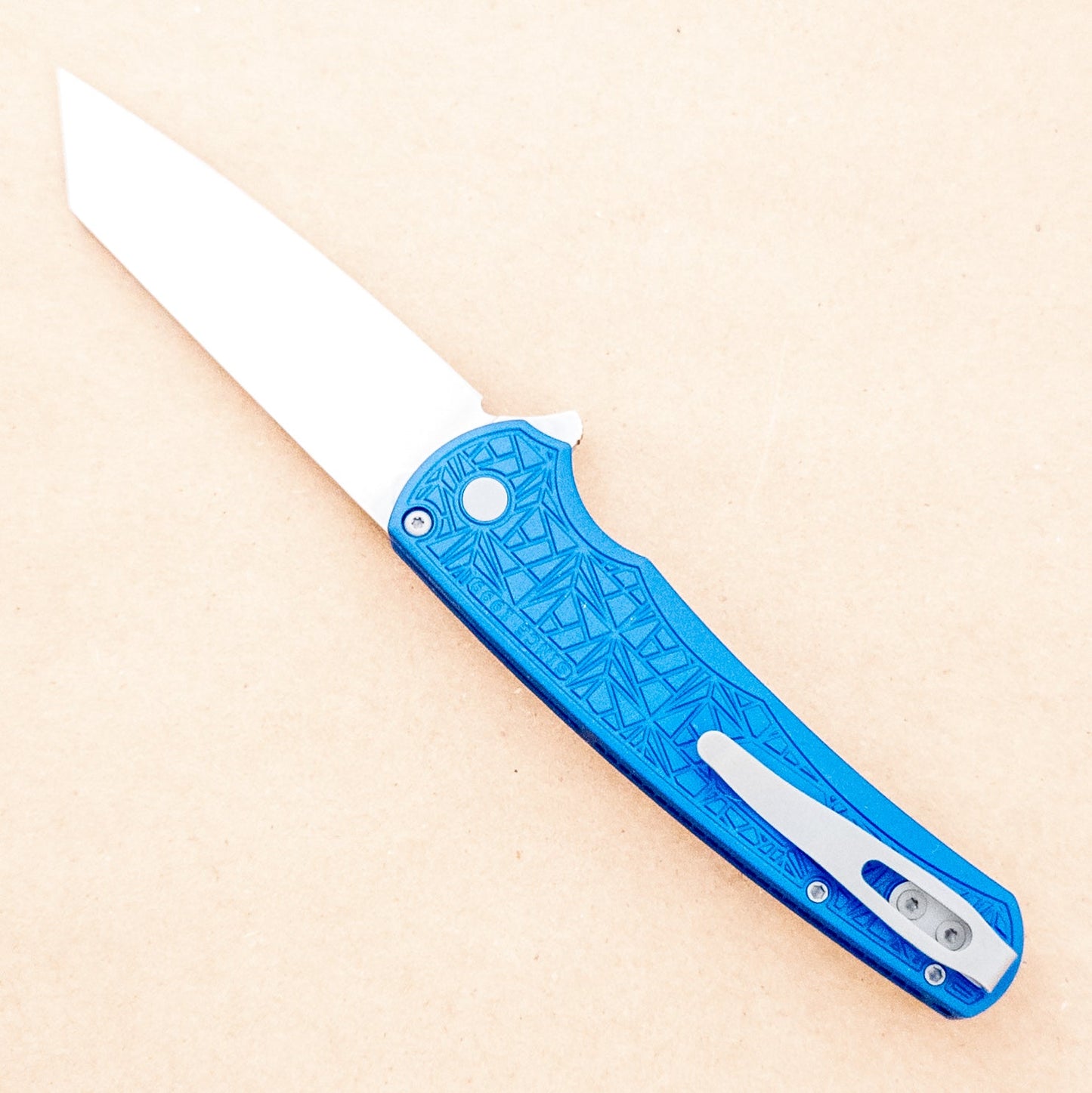 PRO - TECH Malibu Magnacut Reverse Tanto 5405 - BLUE Nexus clip side - District Cutlery