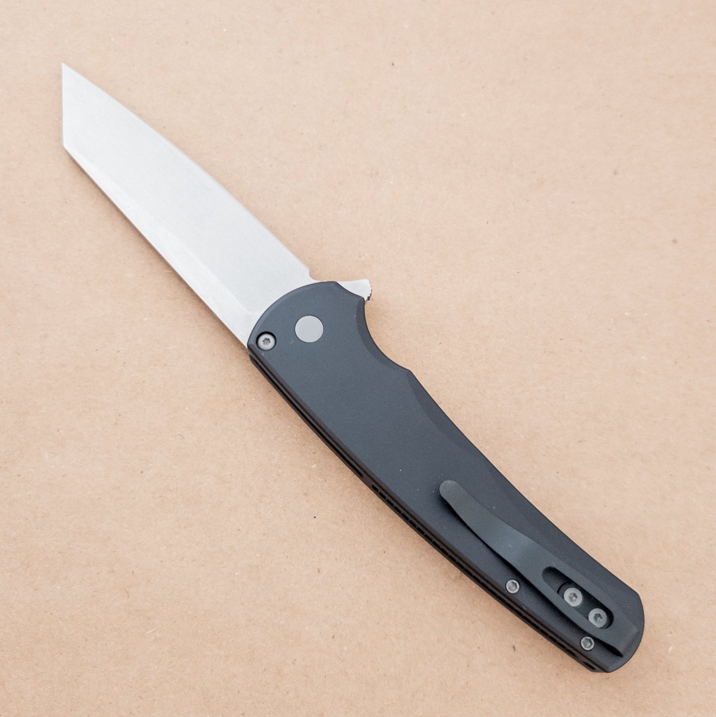 PRO - TECH Malibu Magnacut Reverse Tanto Black 5401 clip side - District Cutlery
