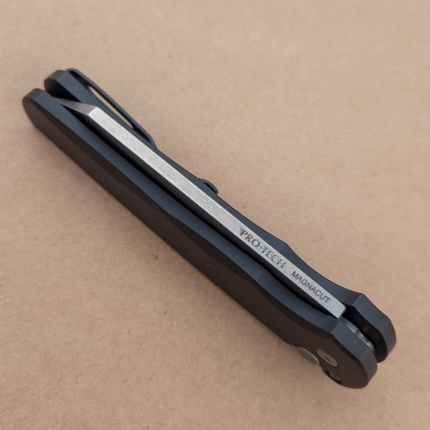 PRO - TECH Malibu Magnacut Reverse Tanto Black 5401 spine - District Cutlery