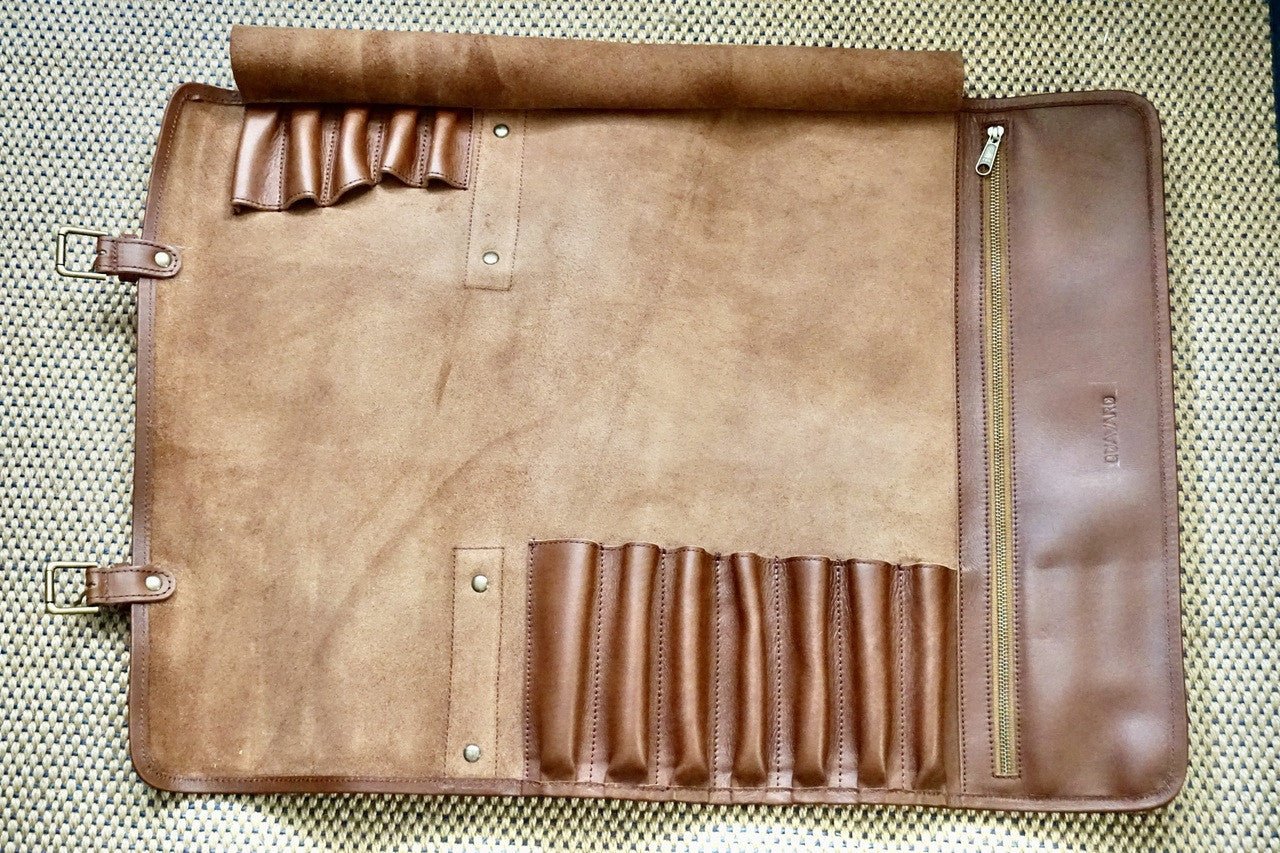 Quavaro Knife Roll - Bourbon - District Cutlery