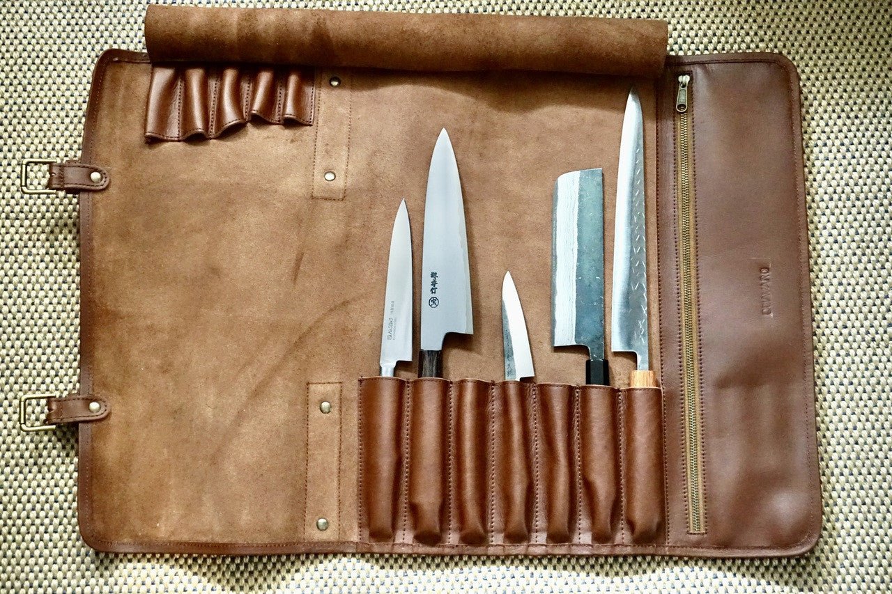 Quavaro Knife Roll - Bourbon - District Cutlery