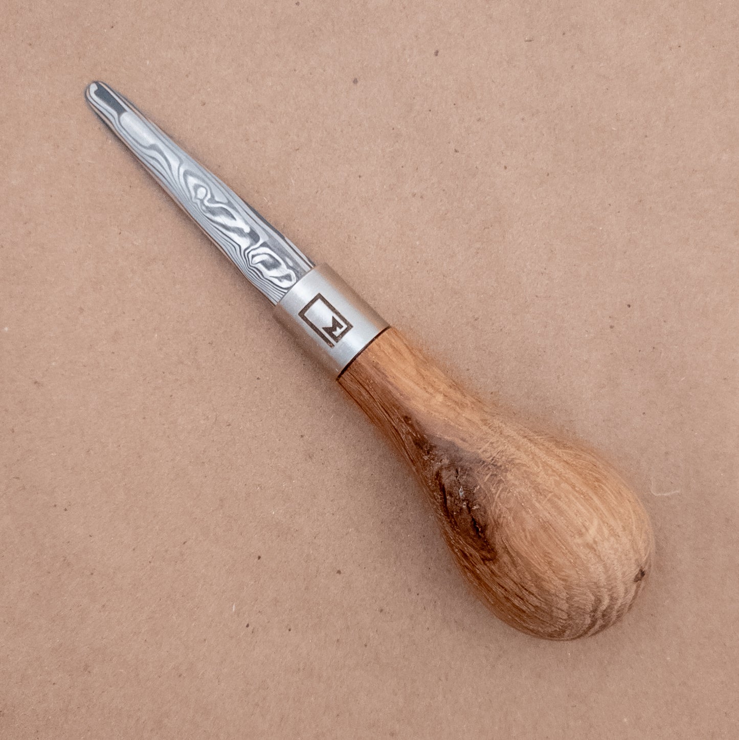 Monolith Knives Damascus Oyster Shucker White Oak
