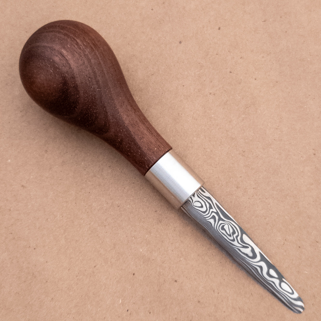 Monolith Knives Damascus Oyster Shucker Walnut