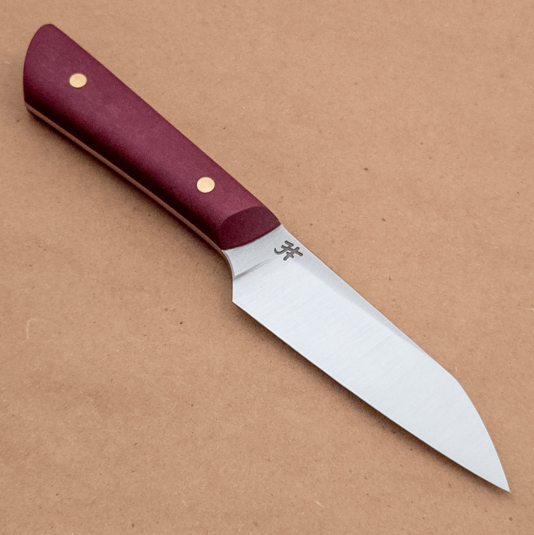 88mm Josh Fisher Nitro-V Paring Maroon Richlite Handle