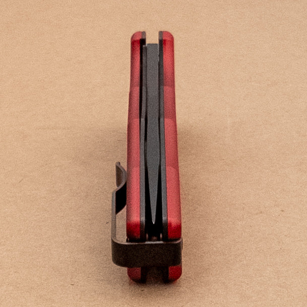 3.5" Ocaso Strategy D2 Red Aluminum Black PVD Flipper