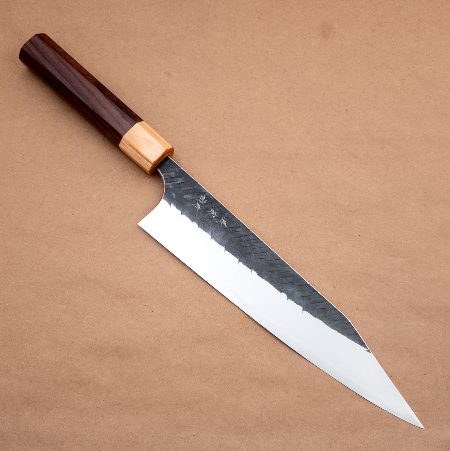 210mm Yoshimi Kato Aogami Super V Tsuchime Kiritsuke Wa Gyuto