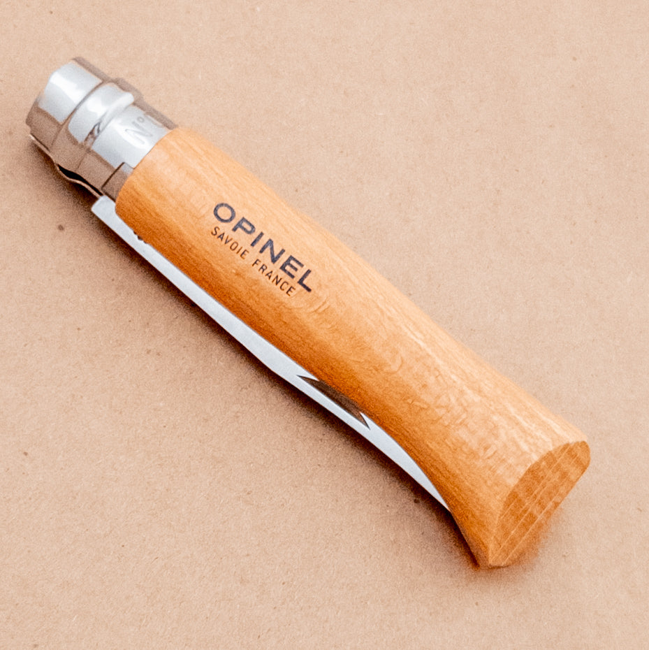 Opinel No.08 Beech Wood Stainless Steel Folding Knife