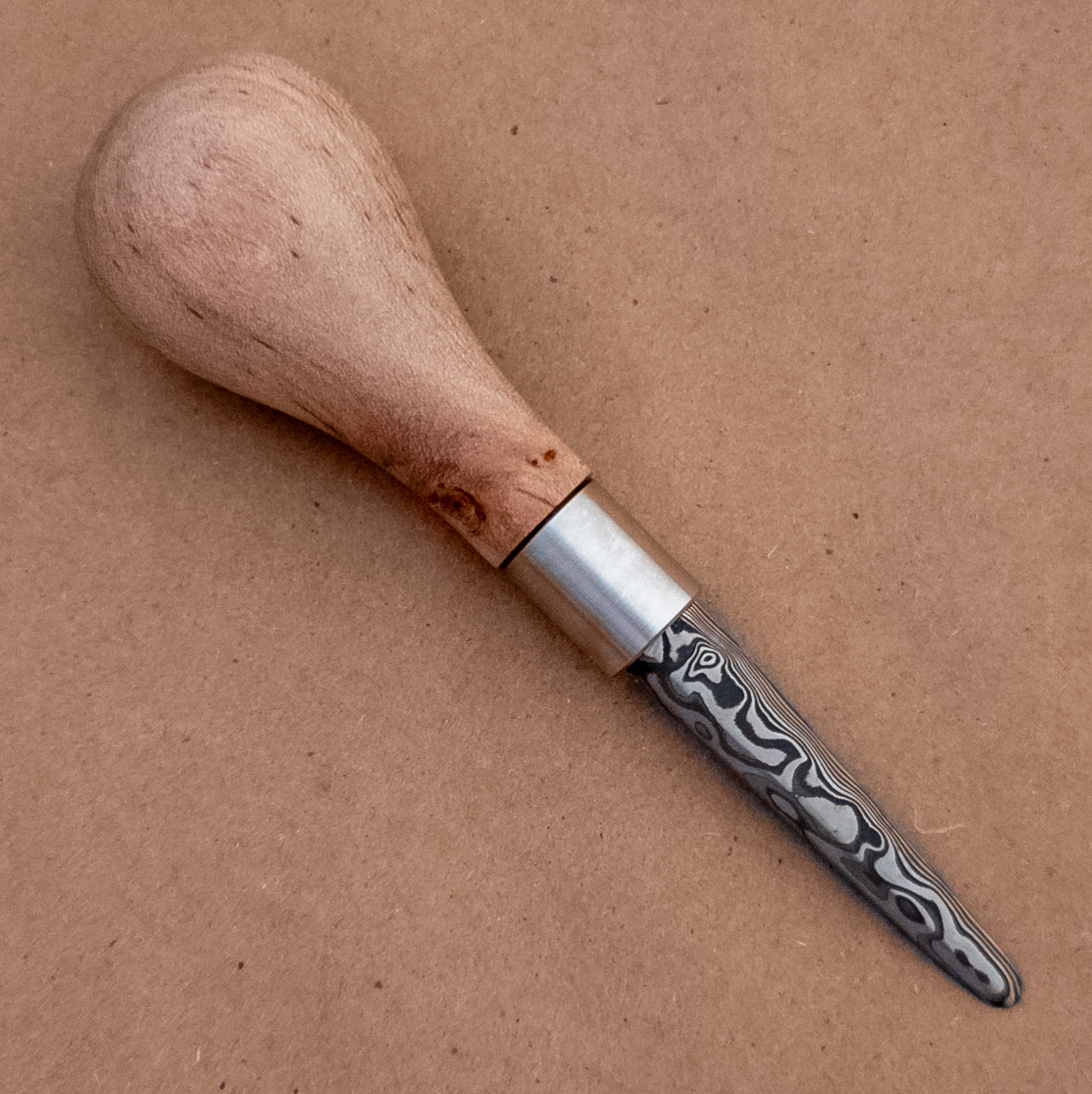 Monolith Knives Damascus Oyster Shucker Maple