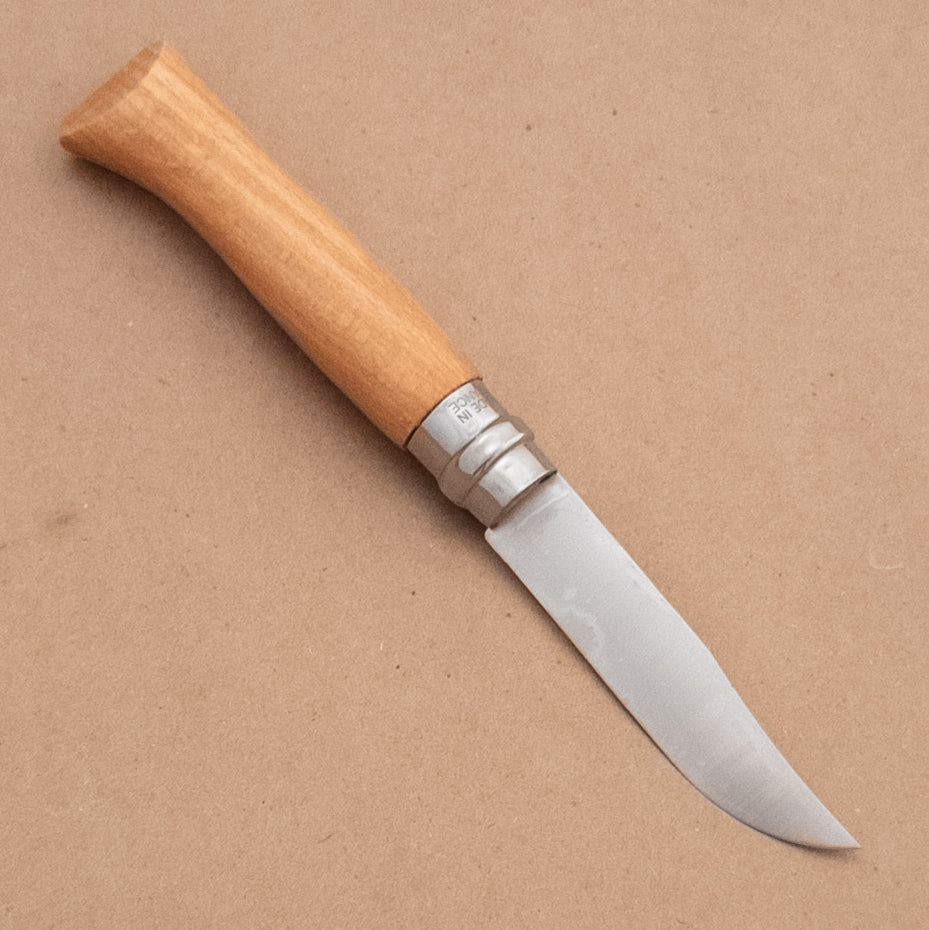 Opinel No.08 Beech Wood Stainless Steel Folding Knife