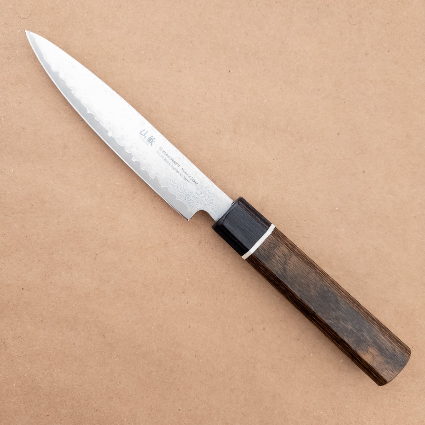 120mm SUNCRAFT SENZO Black VG10 Damascus Petty Wa Handle