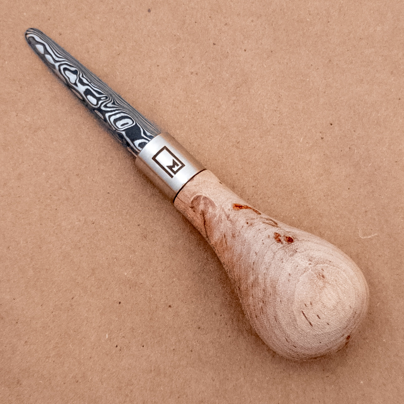 Monolith Knives Damascus Oyster Shucker Maple