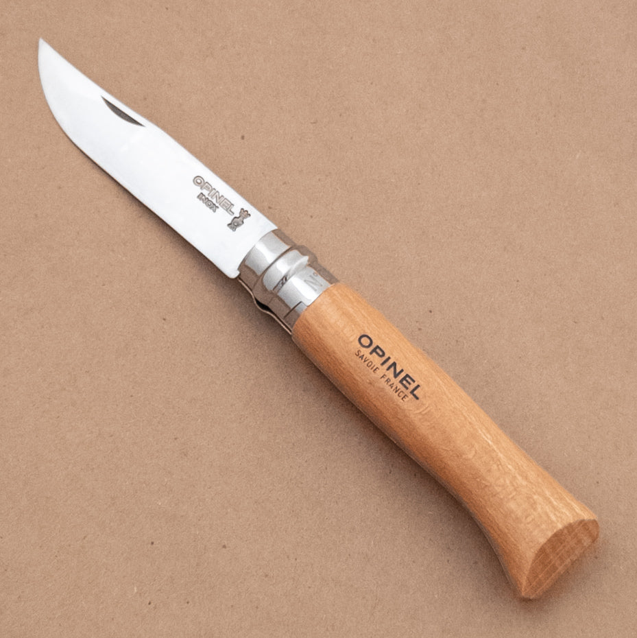 Opinel No.08 Beech Wood Stainless Steel Folding Knife