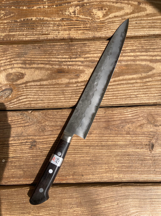 270MM Teruyasu Fujiwara Maboroshi Shirogami Sujihiki Yo Handle with Swanson Signature Regrind