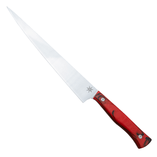 10" Town Cutler Culinary 2.0 Slicer Red and Black Burl G - 10 Handle - District Cutlery