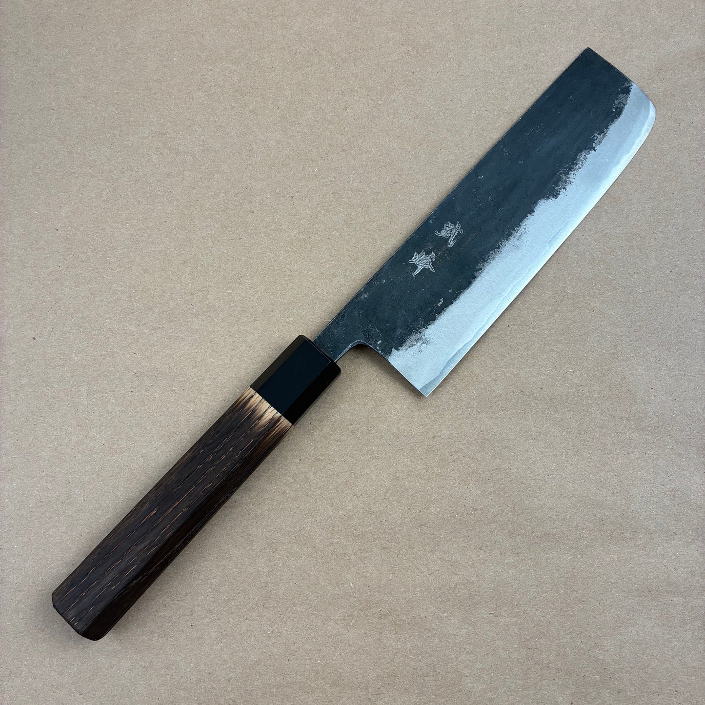 165mm Murata Aogami Super Wa Nakiri Burnt Chestnut